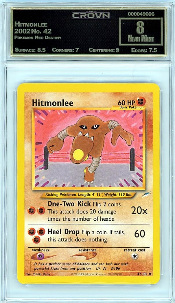2002 Hitmonlee Pokemon Neo Destiny #42 Crown 8.00 (1 of 1)