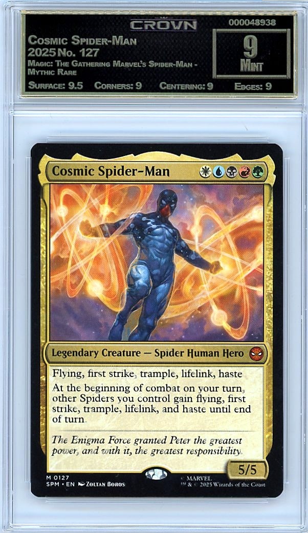 2025 Cosmic Spider-Man Magic: The Gathering Marve: Graded by Crown Grading. Grade: 9.00. Mint