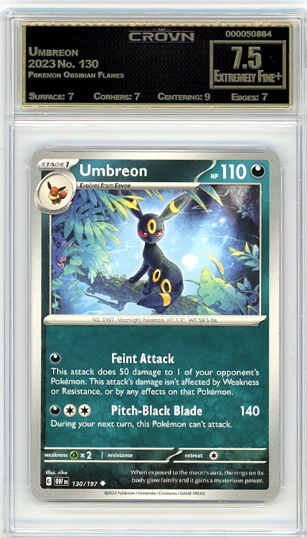 2023 Umbreon Pokemon Obsidian Flames #130 Crown 7 (1 of 1)