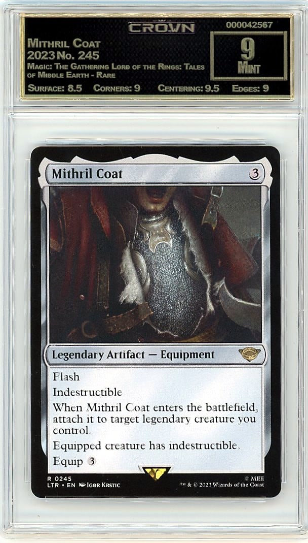 2023 Mithril Coat Magic: The Gathering Lord of th: Graded by Crown Grading. Grade: 9.00. Mint