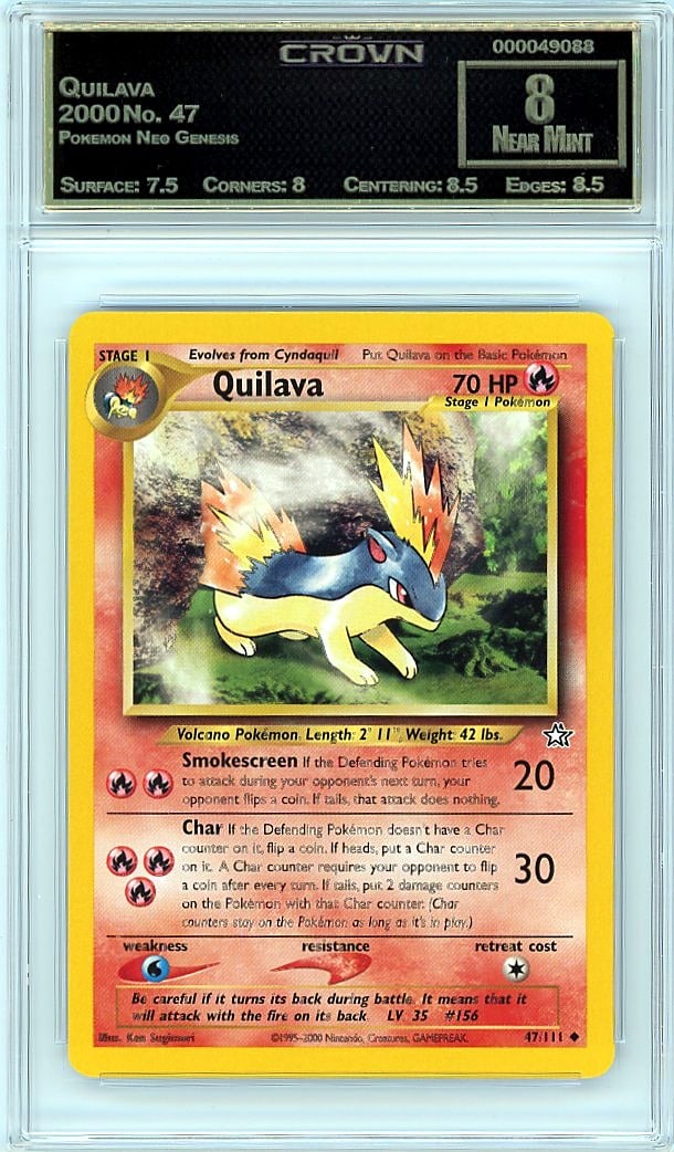2000 Quilava Pokemon Neo Genesis #47 Crown 8.00 (1 of 1)