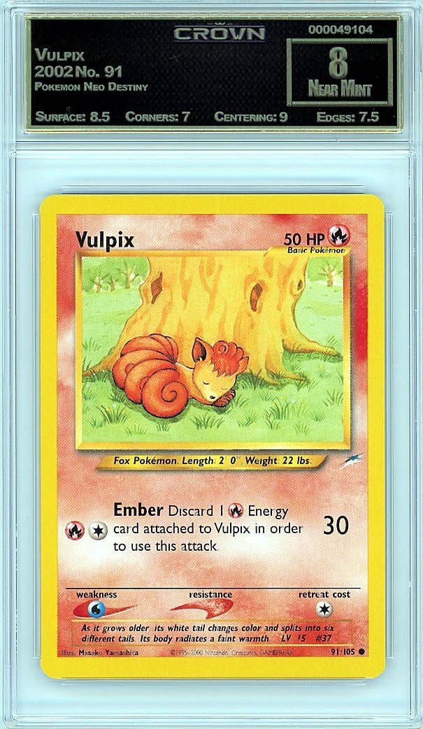 2002 Vulpix Pokemon Neo Destiny #91 Crown 8.00 (1 of 1)