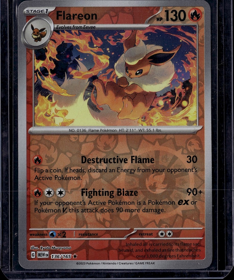 Flareon 136/165 Pokemon Scarlet & Violet 2023 Sin (1 of 1)