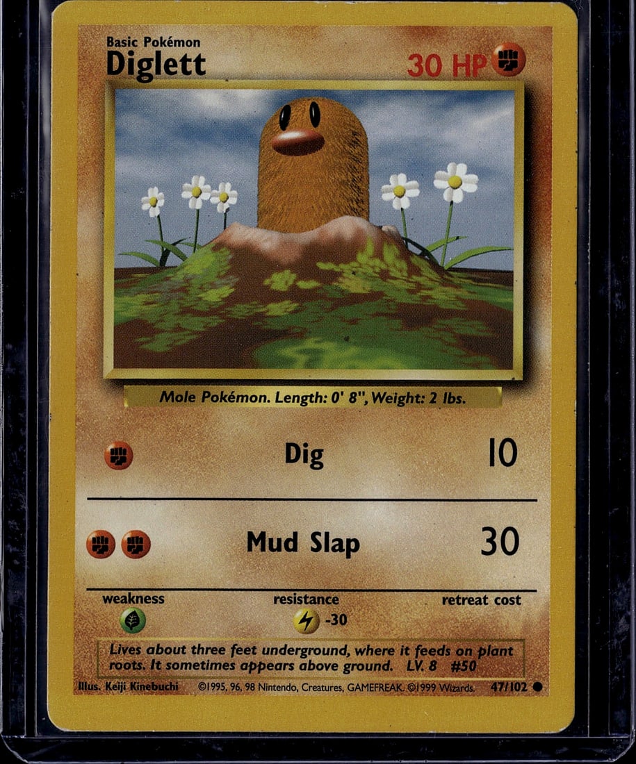 Diglett Base Set 47/102 Pokemon Card 1999 - Excel (1 of 1)