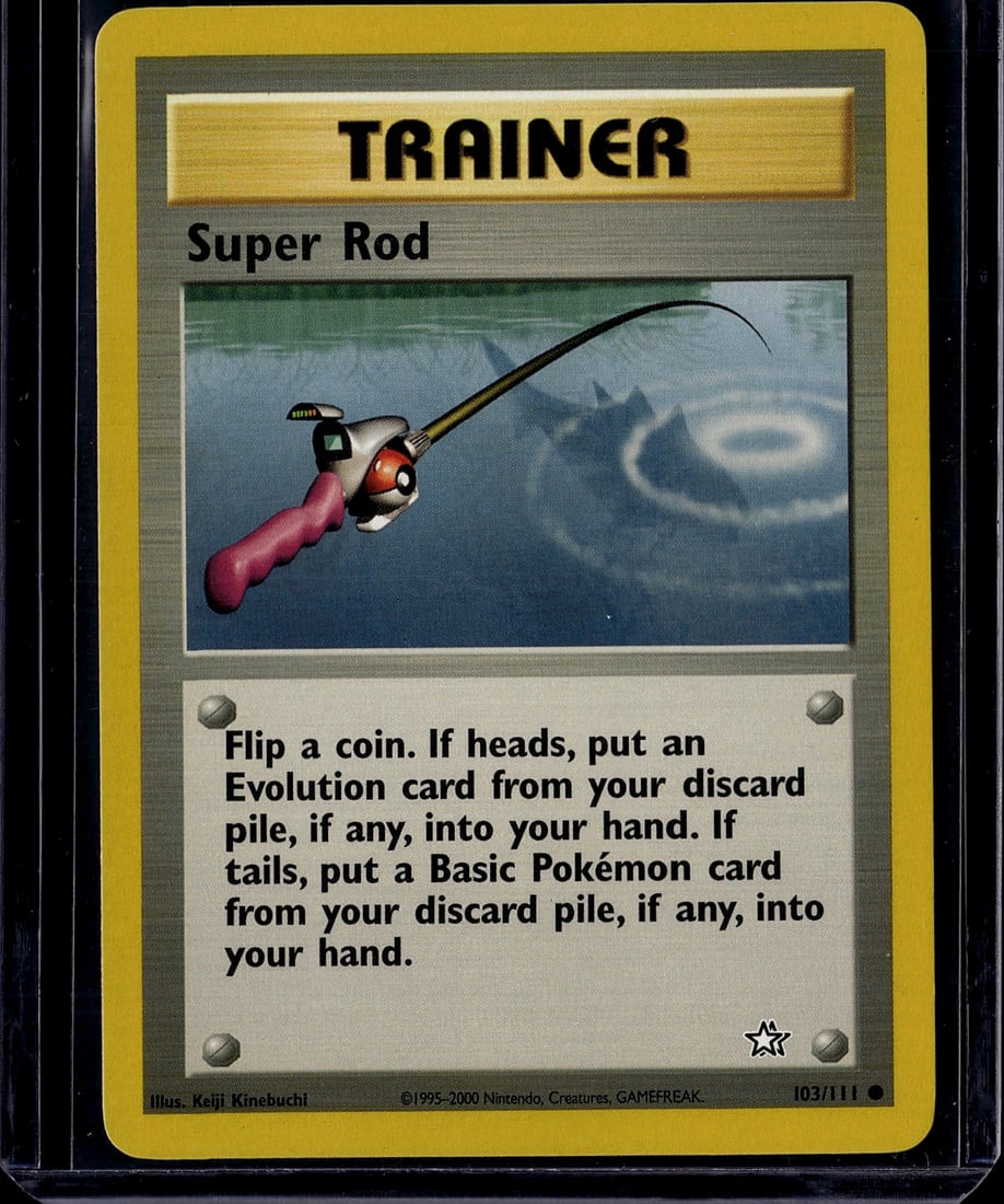 Super Rod Trainer Pokemon Card 103/111 Neo Genesi (1 of 1)