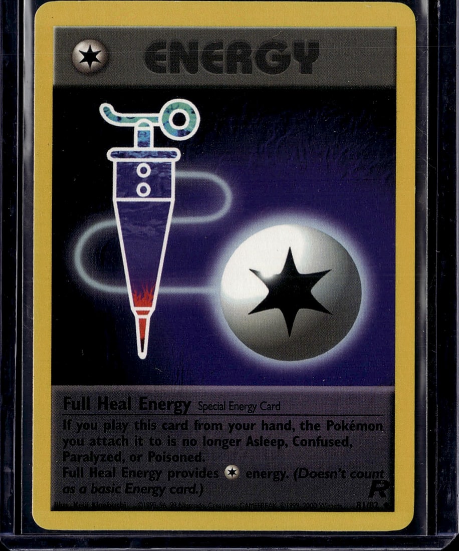Full Heal Energy Pokemon Expedition Base Set Sing: This is a vintage Full Heal Energy Special Energy card from the Pokemon Trading Card Game Expedition Base Set, released in 2001. The card features the iconic Full Heal Energy artwork with a mystical o