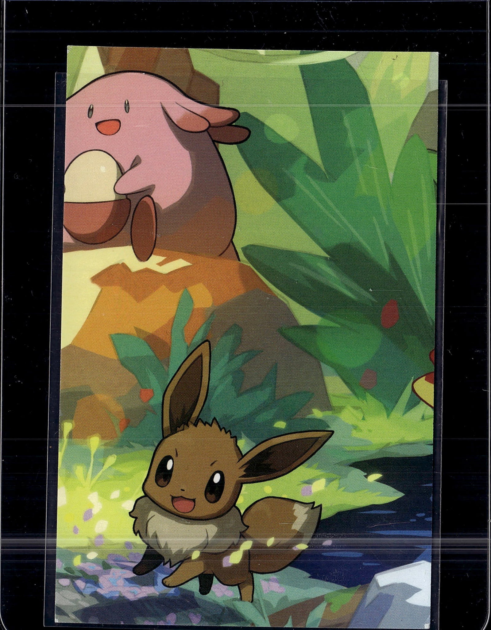 2025 Pokemon TCG Pocket Eevee Grove Eevee IR 78/1: Cards from the Pokemon TCG Pocket digital card game's Eevee Grove expansion (set code A3b), released June 26, 2025. The set's Japanese name is 'Eevee Garden' (), explaining the 'Forest Garden'