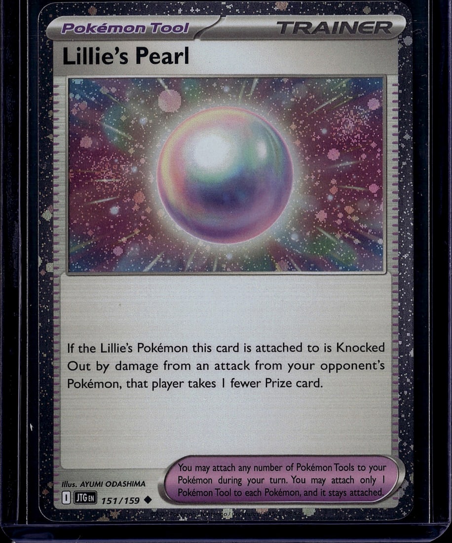2025 Pokemon Scarlet Violet Journey Together Lill: Lillie's Pearl is an Uncommon Trainer (Pokemon Tool) card from the Scarlet & Violet: Journey Together set (SV09), released March 28, 2025. If the Lillie's Pokemon this card is attached to is Knocked O