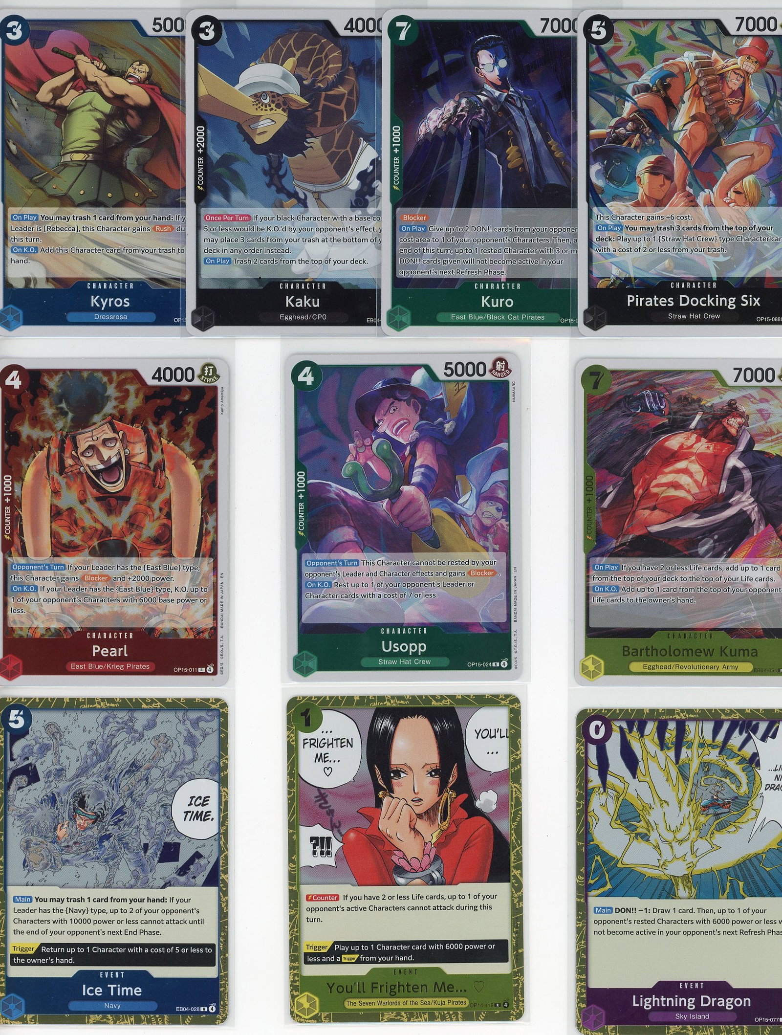 Lot of 10 One Piece Foil Trading Cards - Kyros, K (1 of 1)