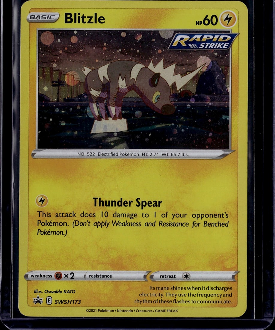 2020 Pokemon Sword & Shield Vivid Voltage Blitzle: Blitzle is a Basic Lightning-type Pokemon card (#53/185) from the Sword & Shield-Vivid Voltage expansion, released November 13, 2020. It is a Common card with 60 HP. Note: #522 is Blitzle's National P