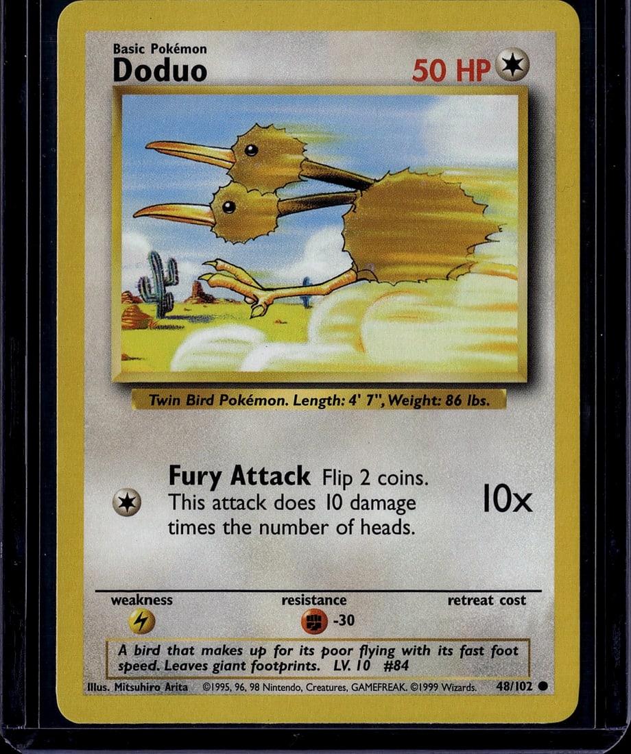 1999 Pokemon Base Set Doduo Card 48/102 Wizards o (1 of 1)