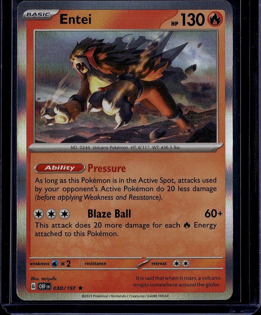 Entei 030/197 Obsidian Flames 2023 Pokemon Card - (1 of 1)