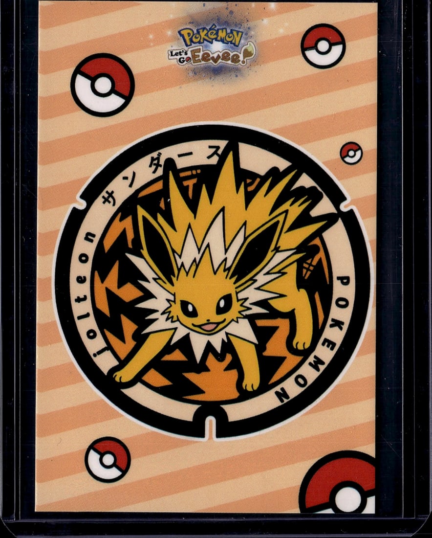 1996 Media Factory Jungle Japanese Jolteon No. 13: Jolteon No. 135 is a Holo Rare card from the Japanese Jungle set, one of the earliest Pokemon TCG expansions. It features the Electric-type Eeveelution with 70 HP and is printed with the classic Japan