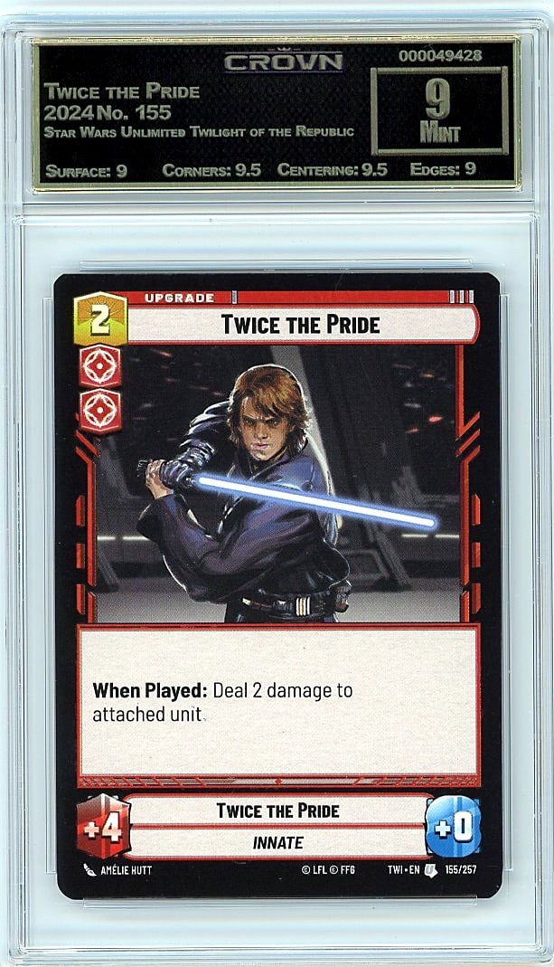 2024 Twice the Pride Star Wars Unlimited Twilight: Graded by Crown Grading. Grade: 9.00. Mint