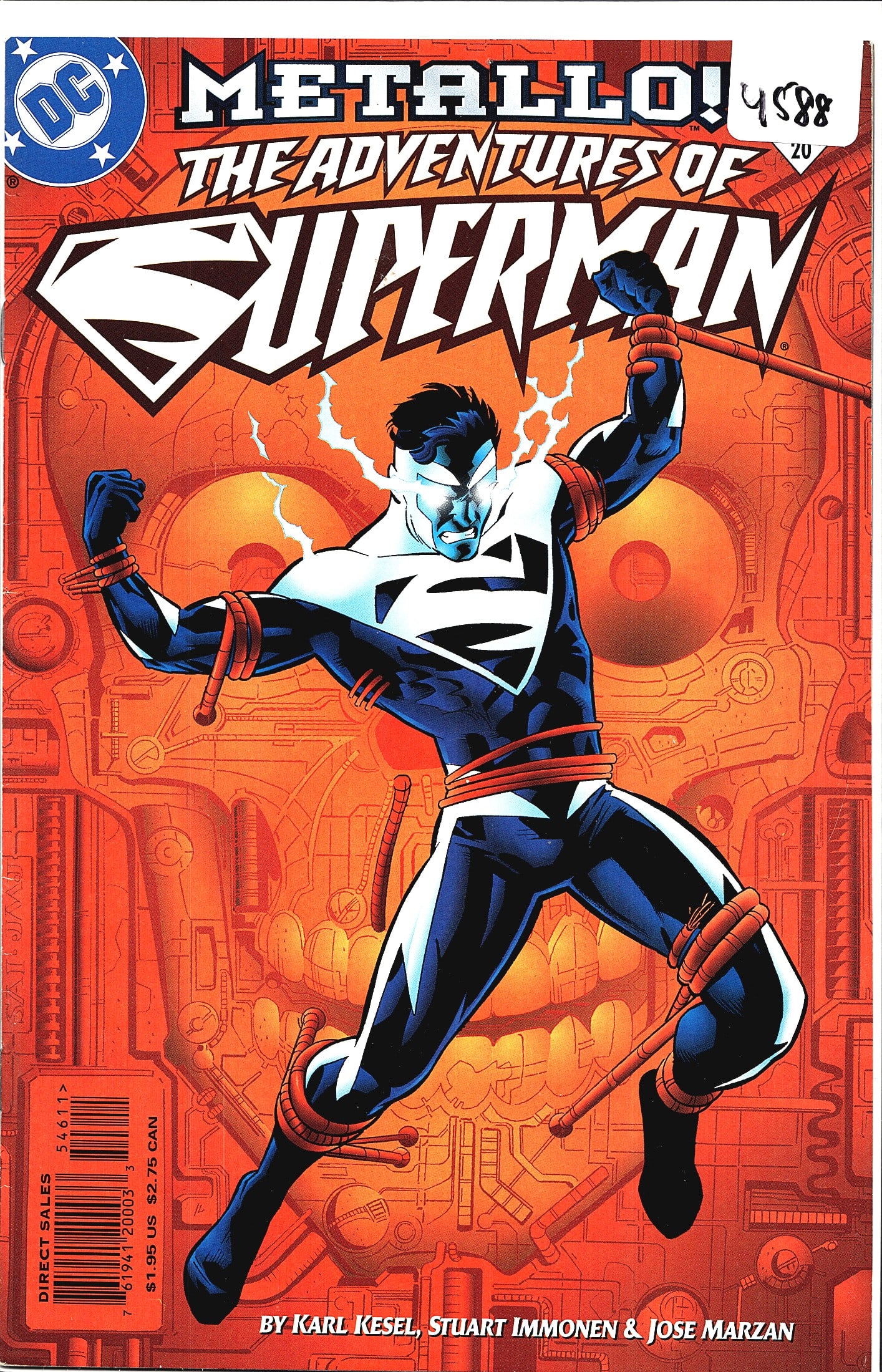 1997 DC Comics The Adventures of Superman #546 Co: This is issue #20 of The Adventures of Superman, published by DC Comics, featuring the villain Metallo as the central antagonist. The cover is illustrated by Stuart Immonen and is written by Karl Kese