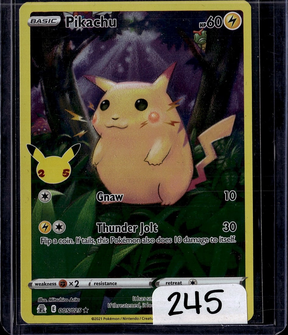 2021 Pokemon Pikachu Basic 60 HP Lightning Card 0 (1 of 1)