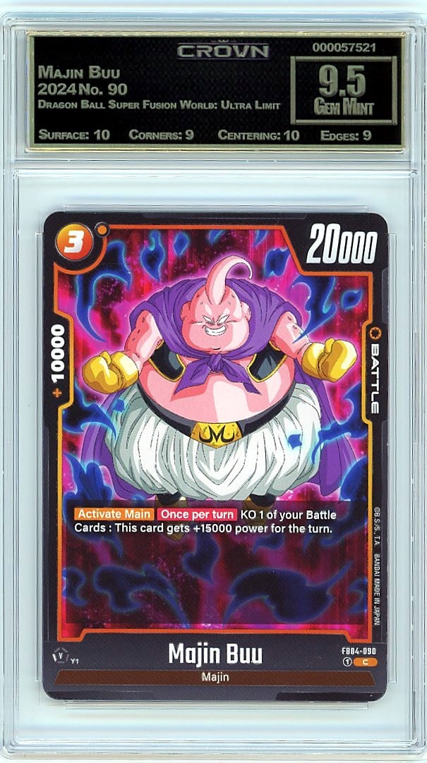 2024 Majin Buu Dragon Ball Super Fusion World #90: This is a 2024 Majin Buu card from the Dragon Ball Super Fusion World: Ultra Limit set, card number 90. It represents a key character from the Dragon Ball franchise in one of the latest TCG offerings,