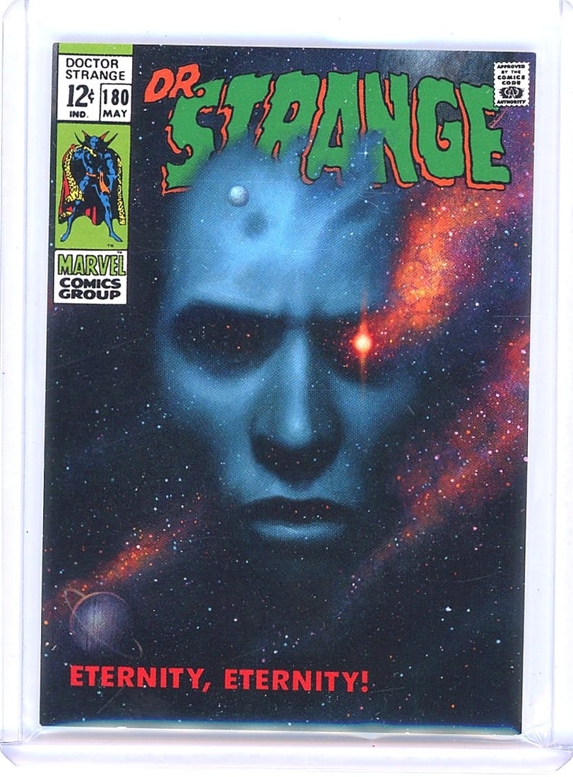 2022 Upper Deck SkyBox Marvel Masterpieces #7 Ete: This is a 2022 Upper Deck SkyBox Marvel Masterpieces card #7 featuring Eternity. The card comes from the Marvel Masterpieces set, which celebrates iconic characters and artwork from the Marvel Univers
