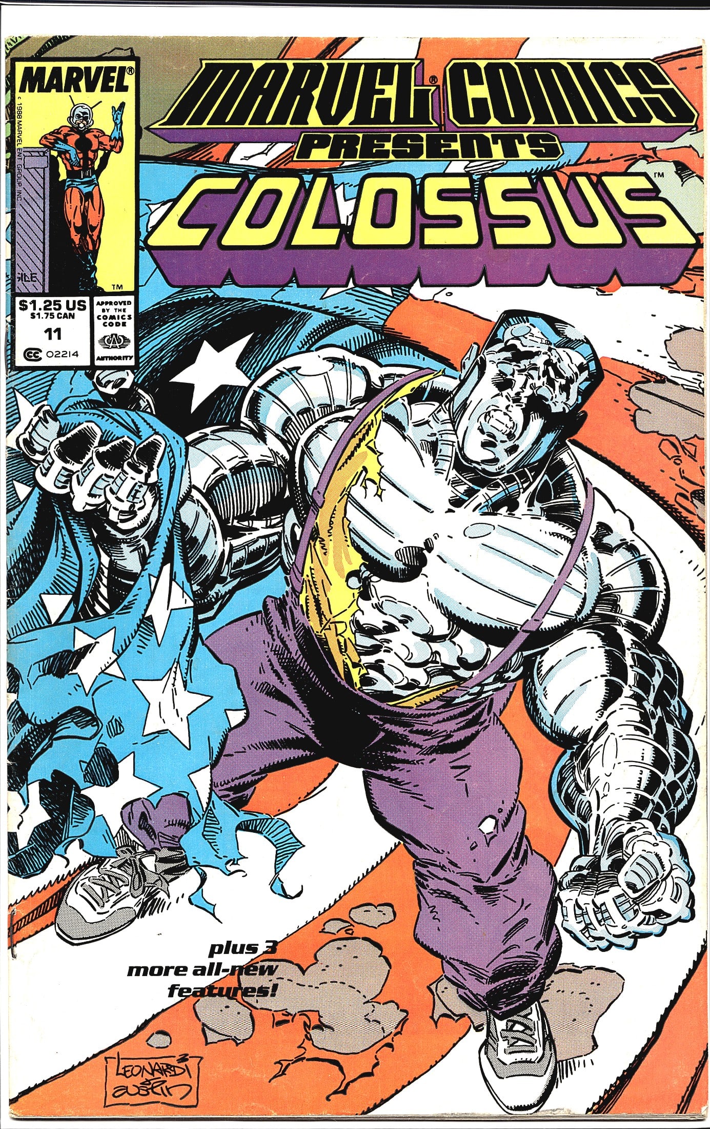 1989 Marvel Comics Presents #11 Colossus Marvel C: Marvel Comics Presents #11, published by Marvel Comics in 1988, featuring Colossus as the lead story on the cover. The cover art is by Leonardi and Austin, depicting Colossus in his iconic organic ste