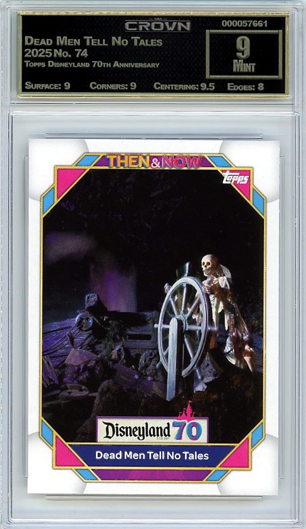 2025 Dead Men Tell No Tales Topps Disneyland 70th: Graded by Crown Grading. Grade: 9.00. Mint