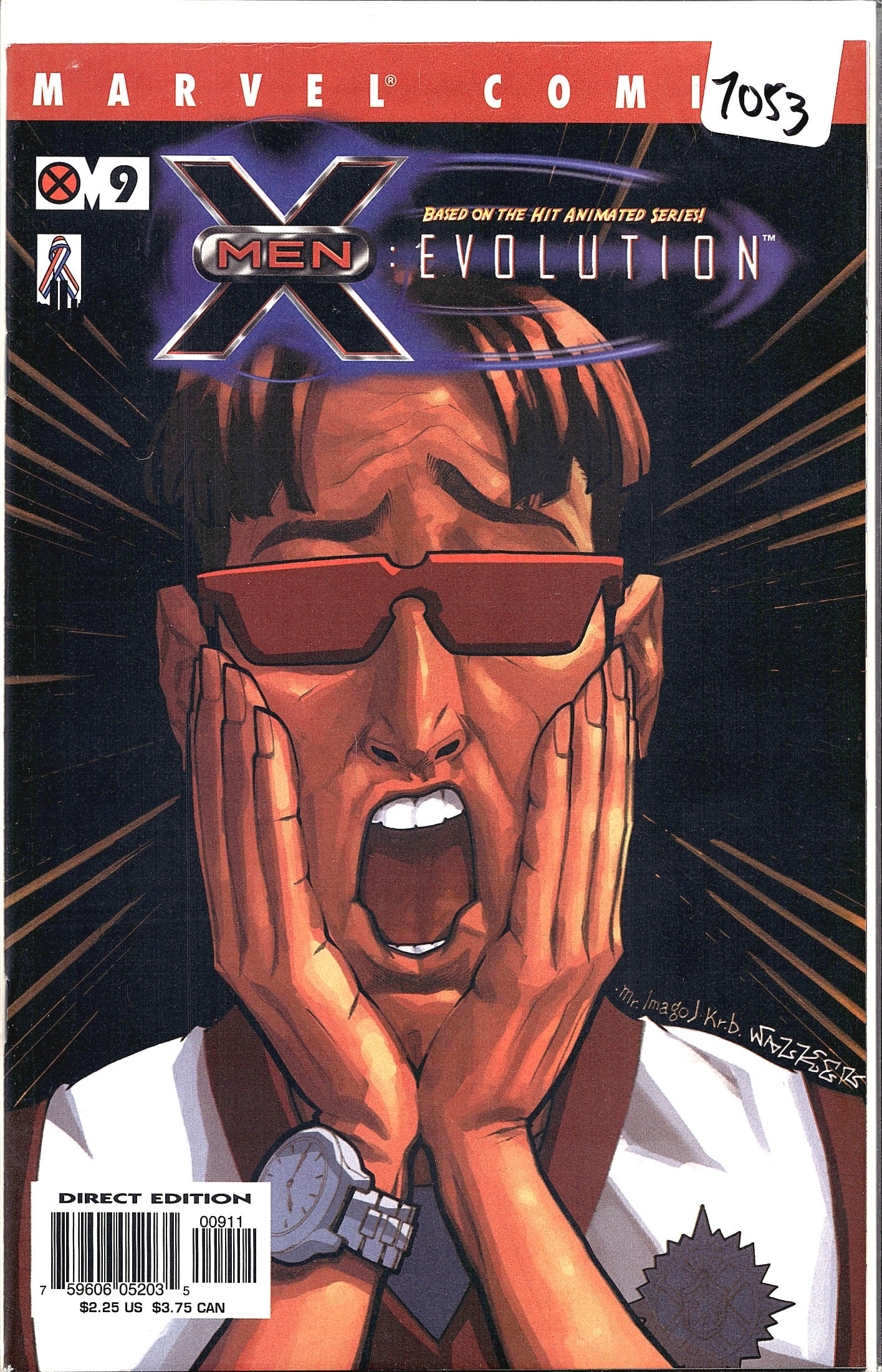 X-Men Evolution #9 Marvel Comics Based on Hit Ani: X-Men Evolution #9 from Marvel Comics, based on the hit animated television series of the same name. The cover features a character wearing distinctive red visor glasses - consistent with