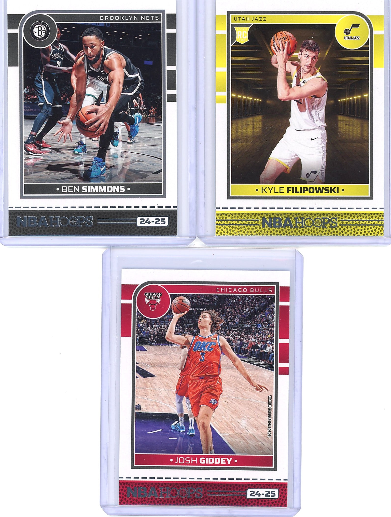 2024-25 Panini NBA Hoops #33 Ben Simmons Brooklyn: 2024-25 Panini NBA Hoops #33 Ben Simmons Brooklyn Nets basketball card. Features action photography of Simmons driving the ball on court for the Nets. Card shows excellent centering and print quality 