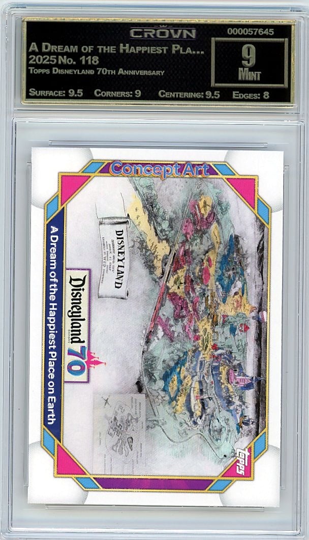 2025 A Dream of the Happiest Pla... Topps Disneyl: Graded by Crown Grading. Grade: 9.00. Mint