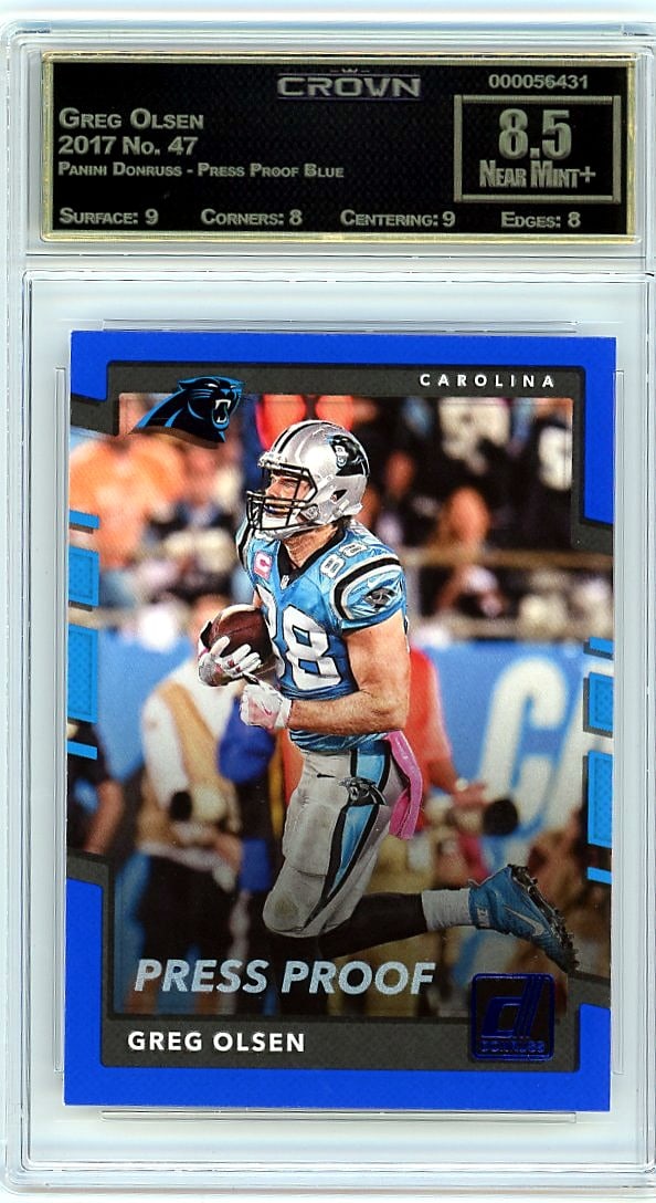 2017 Greg Olsen Panini Donruss Press Proof Blue # (1 of 1)