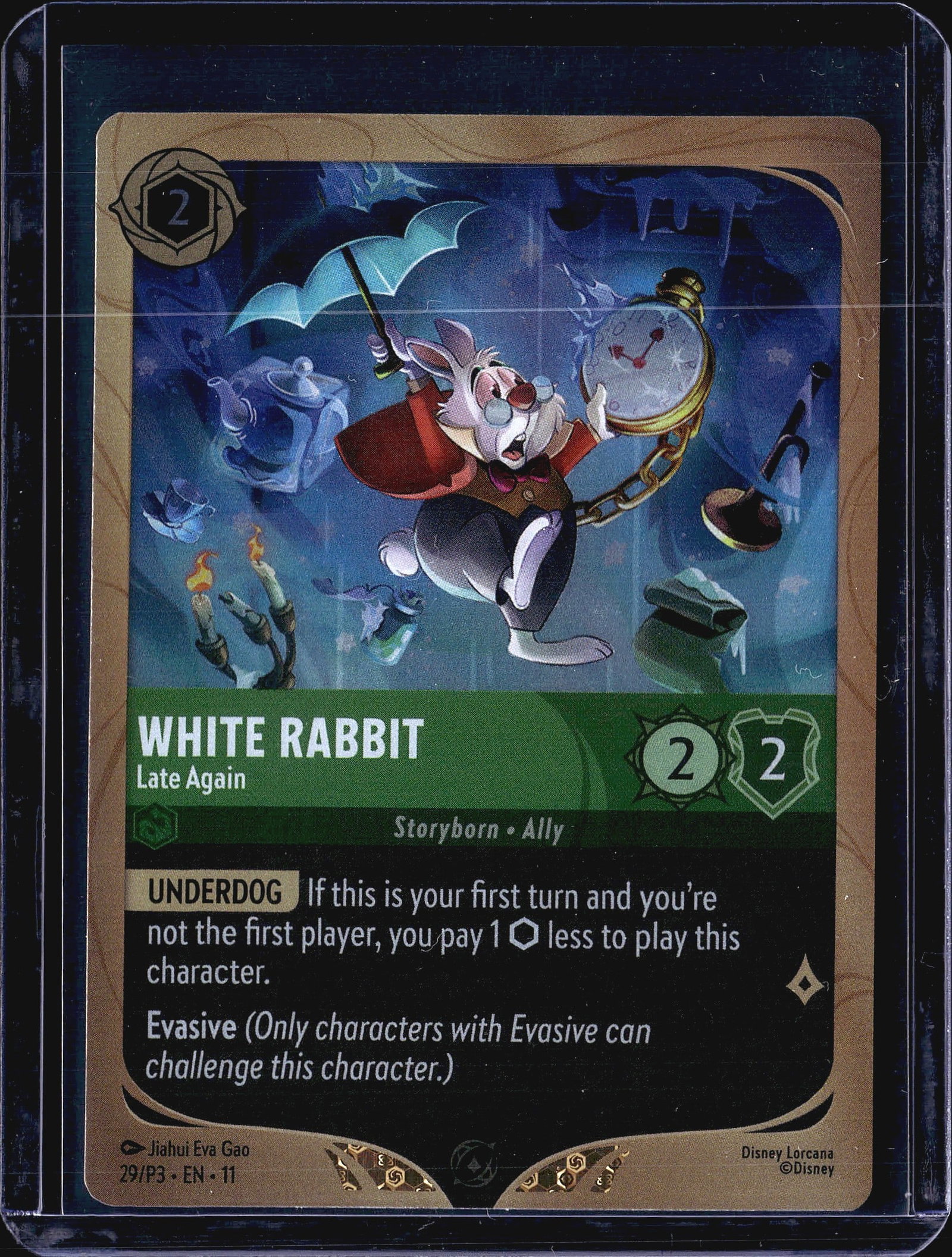 2024 Disney Lorcana White Rabbit Card #89/204 UC: This is a 2024 Disney Lorcana trading card featuring the White Rabbit character. Card number 89/204 from the Lorcana set, this uncommon (UC) variant represents a core collectible from Disney's trading