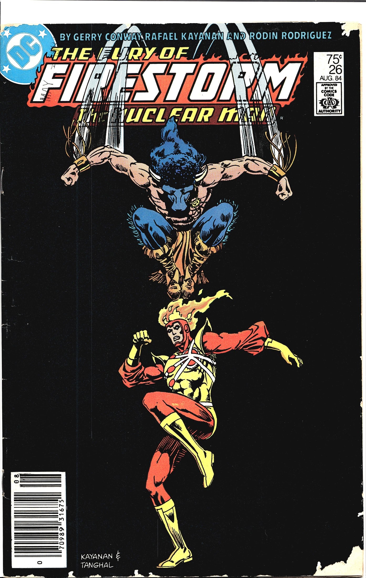 The Fury of Firestorm the Nuclear Man #26 1984 DC: This is issue #26 of The Fury of Firestorm the Nuclear Man, published by DC Comics in August 1984 and priced at 75 cents on the cover. The creative team listed is Gerry Conway (writer), Rafael Kayanan