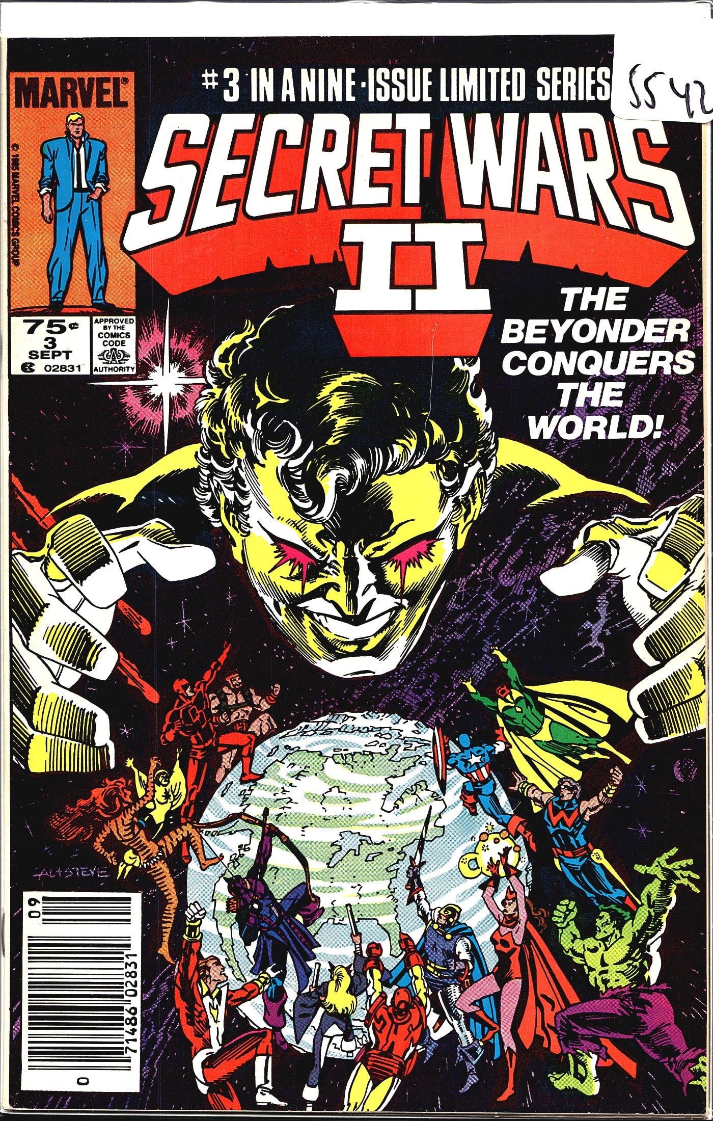1985 Marvel Secret Wars II #3 The Beyonder Conque: Secret Wars II #3, published by Marvel Comics in September 1985, is issue three of the nine-issue limited series. The cover features the Beyonder as a massive, dominating figure looming over Earth whi