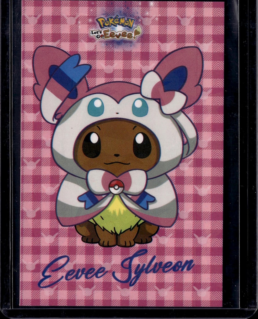2024 Sylveon Pokemon Let's Go Eevee Card Database: An unofficial collectible card featuring Sylveon from the 'Pokemon Let's Go Eevee Card Database' line, manufactured in Peru circa 2024. These cards are not part of the official Pokemon TCG and are sol