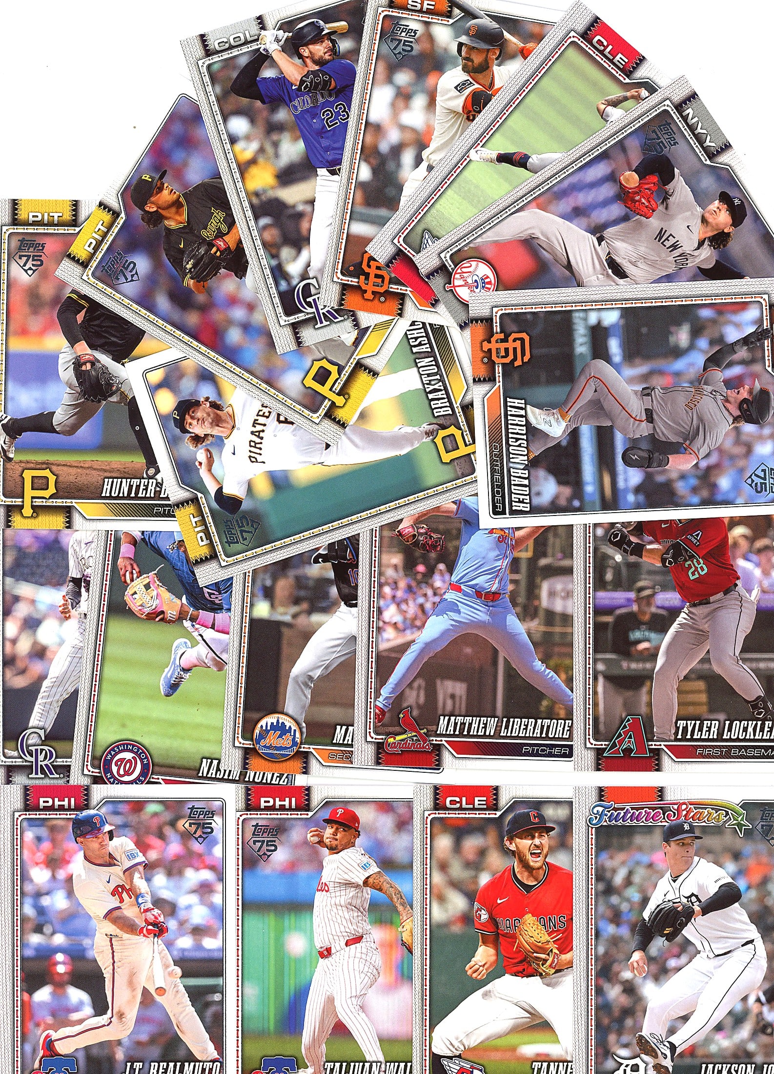 20+ Card Lot Modern Baseball Sports Cards Topps T: This lot contains 20+ modern baseball trading cards from various brands including Topps and competitors, featuring players from multiple MLB teams including Colorado Rockies, San Francisco Giants, New