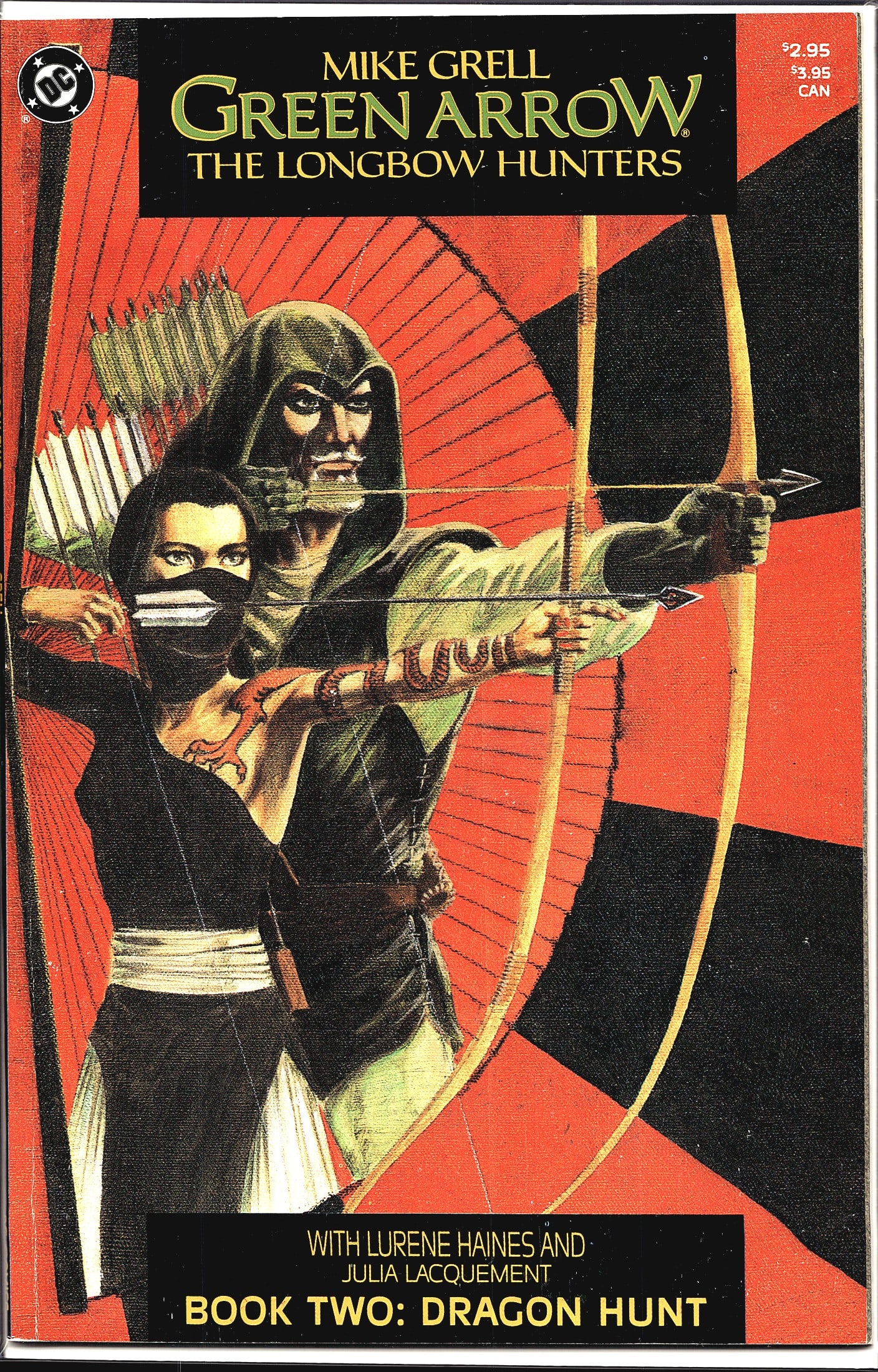 1987 DC Green Arrow: The Longbow Hunters #2 Comic: This is Book Two: Dragon Hunt from Mike Grell's landmark DC Comics limited series Green Arrow: The Longbow Hunters, published in 1987. Written and illustrated by Mike Grell, with Lurene Haines and Jul