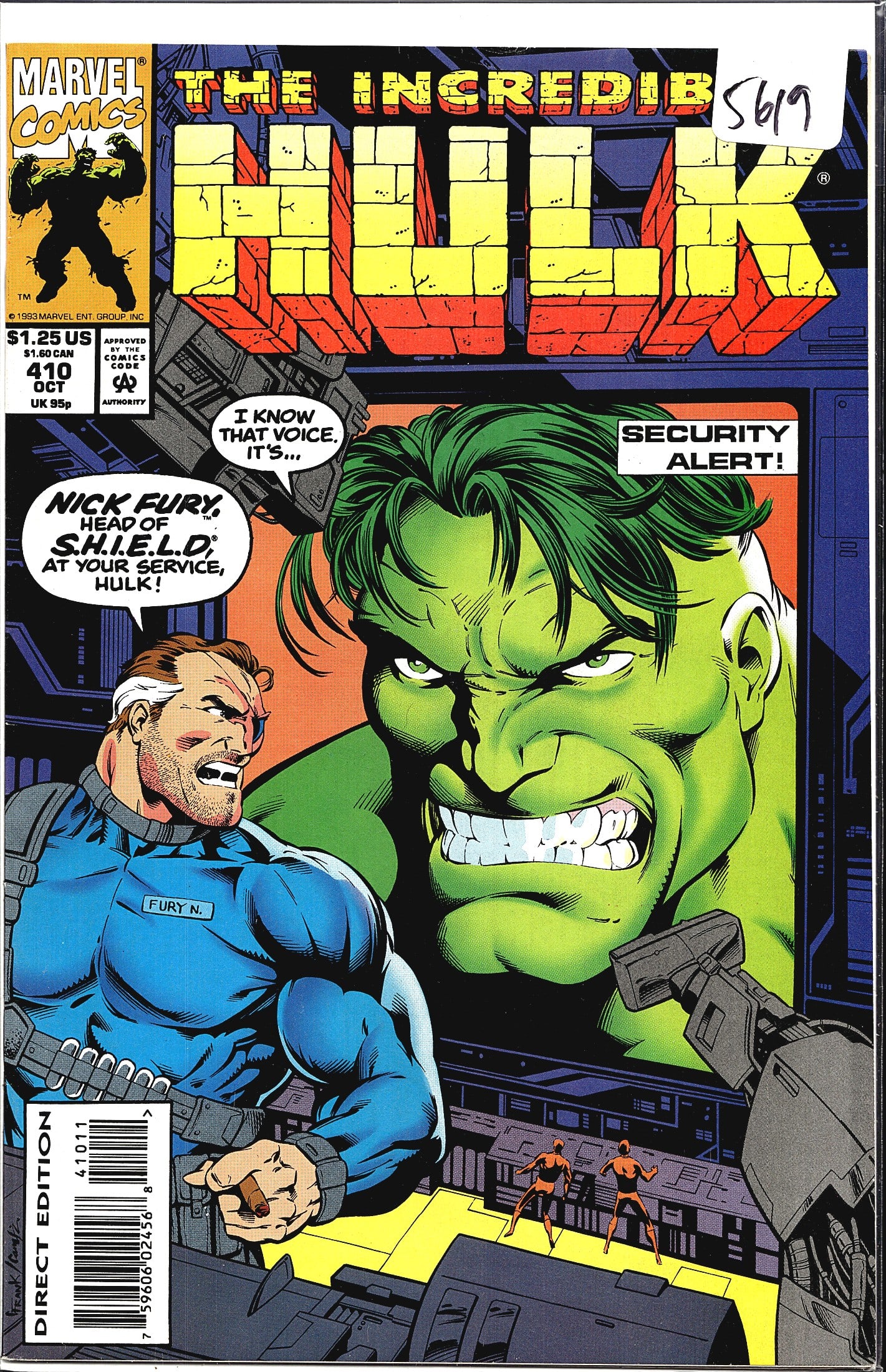 1993 Marvel The Incredible Hulk #410 Nick Fury S. (1 of 1)