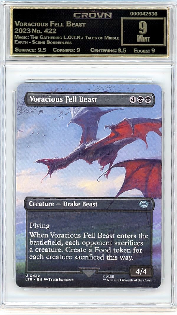 2023 Voracious Fell Beast Magic: The Gathering L.: Graded by Crown Grading. Grade: 9.00. Mint