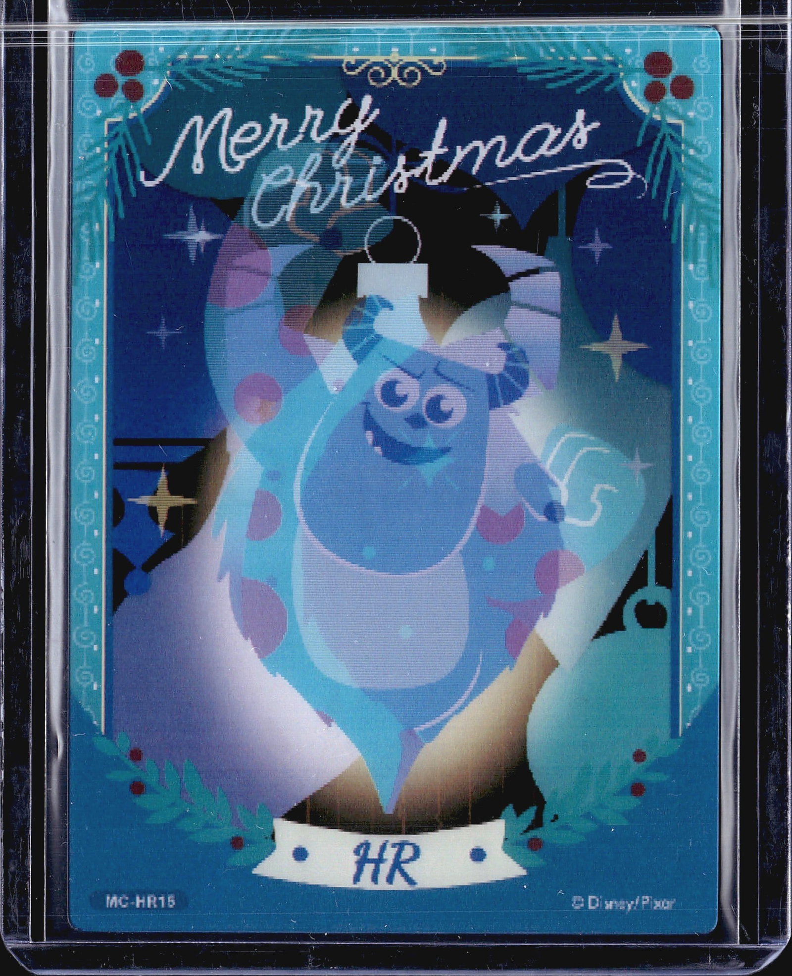 2023 Card Fun Disney100 Christmas Series MC-HR15: This is a Disney/Pixar licensed trading card featuring Sulley from Monsters Inc., numbered MC-HR15. The card is part of the Merry Christmas themed set and carries the HR (Hyper Rare or Holiday Rare)