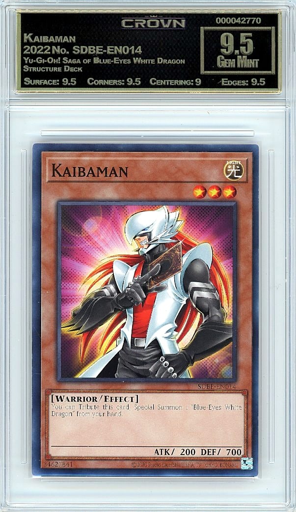 2022 Kaibaman Yu-Gi-Oh! Saga of Blue-Eyes White D: Graded by Crown Grading. Grade: 9.50. Gem Mint