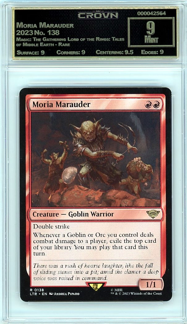 2023 Moria Marauder Magic: The Gathering Lord of: Graded by Crown Grading. Grade: 9.00. Mint