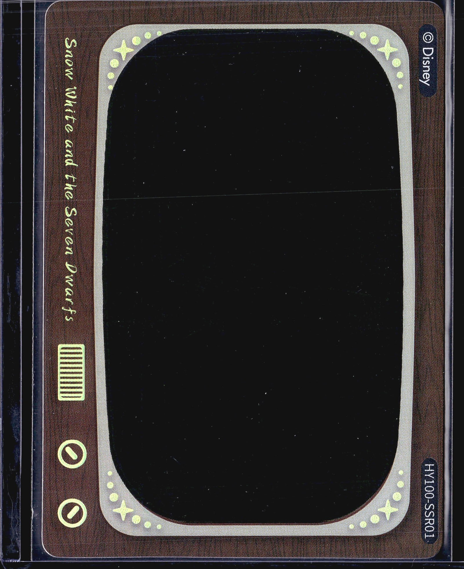 2024 Card Fun Disney 100 Heat Activated Movie Sce: This is a Disney 100 Heat Activated Movie Scenes card from Card Fun, numbered HY100-SSR01, themed around Snow White and the Seven Dwarfs. The card features a distinctive retro television set design