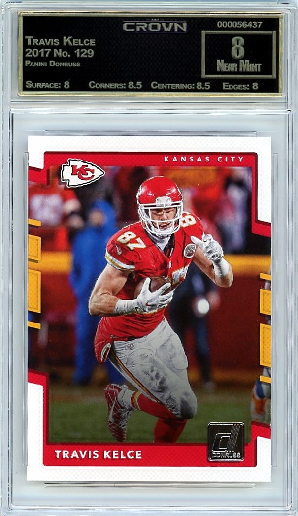 2017 Travis Kelce Panini Donruss #129 Crown Grade (1 of 1)