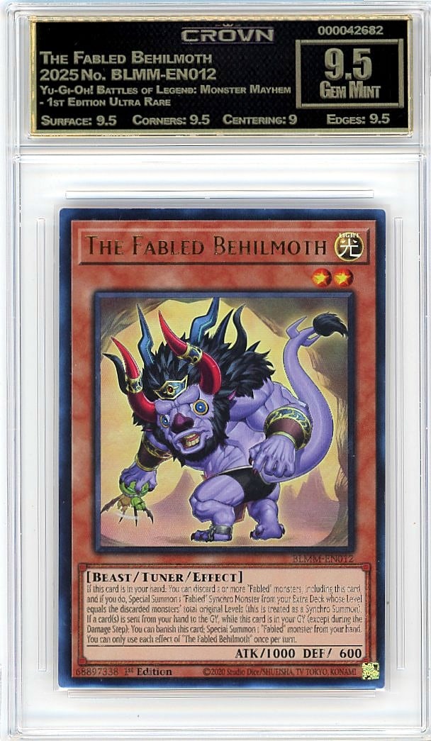 2025 The Fabled Behilmoth Yu-Gi-Oh! Battles of Le: Graded by Crown Grading. Grade: 9.50. Gem Mint