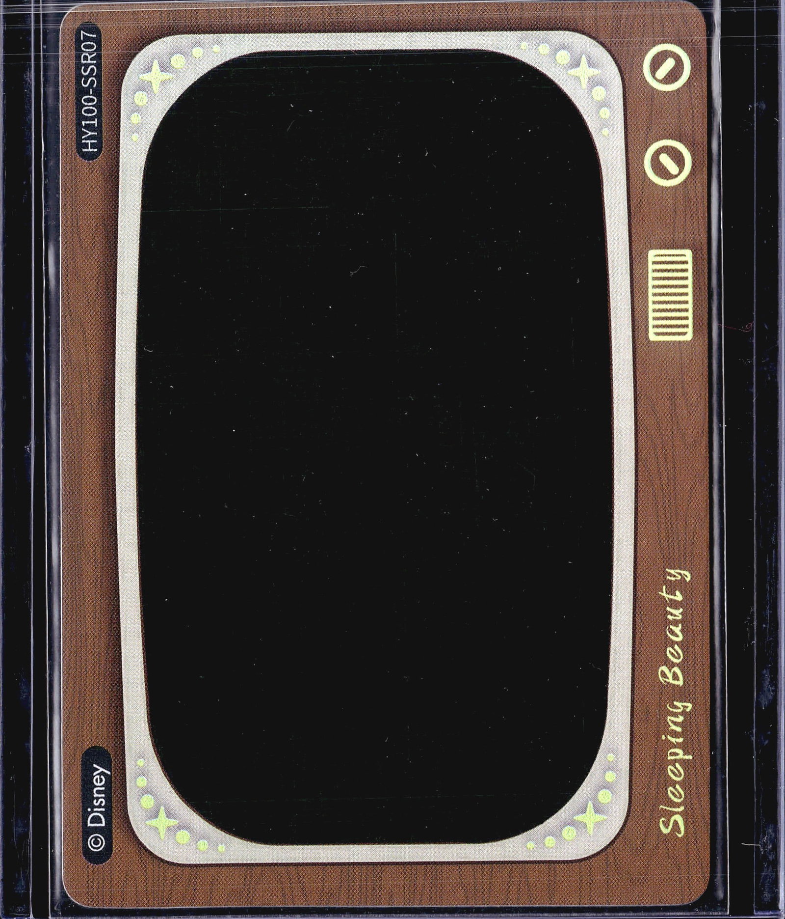 2023 Card Fun Disney 100 Heat Activated Sleeping: This listing features the Disney 100 Heat Activated Movie Scenes card by Card Fun, featuring Sleeping Beauty. The card number is HY100-SSR07, visible on the left side of the card. The card showcases a