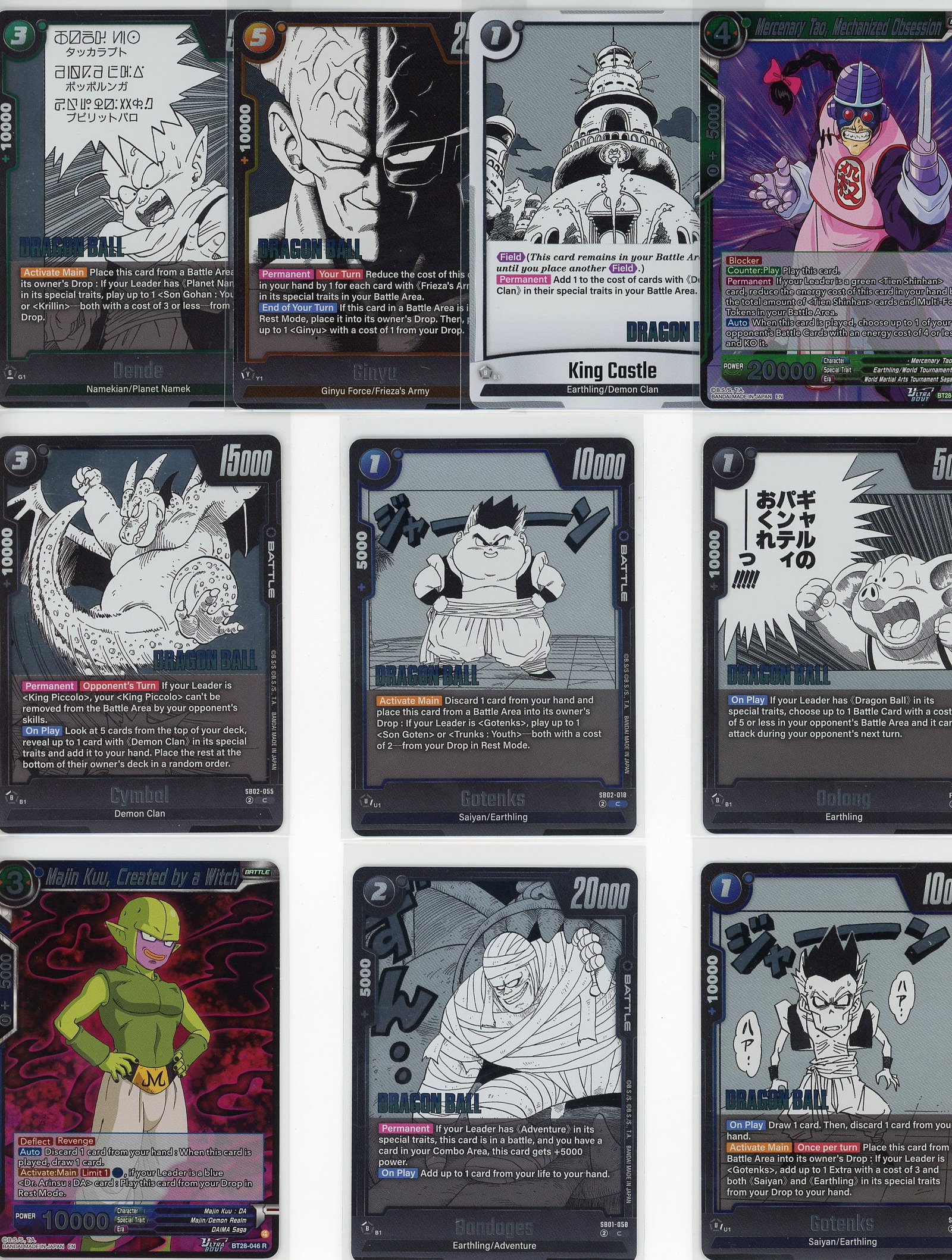 Lot of 10 Dragon Ball Z Foil Cards - Bandai TCG -: This lot contains 10 authentic Dragon Ball Z foil cards from Bandai's popular trading card game. The collection features iconic characters and powerful cards from the Dragon Ball Z universe,