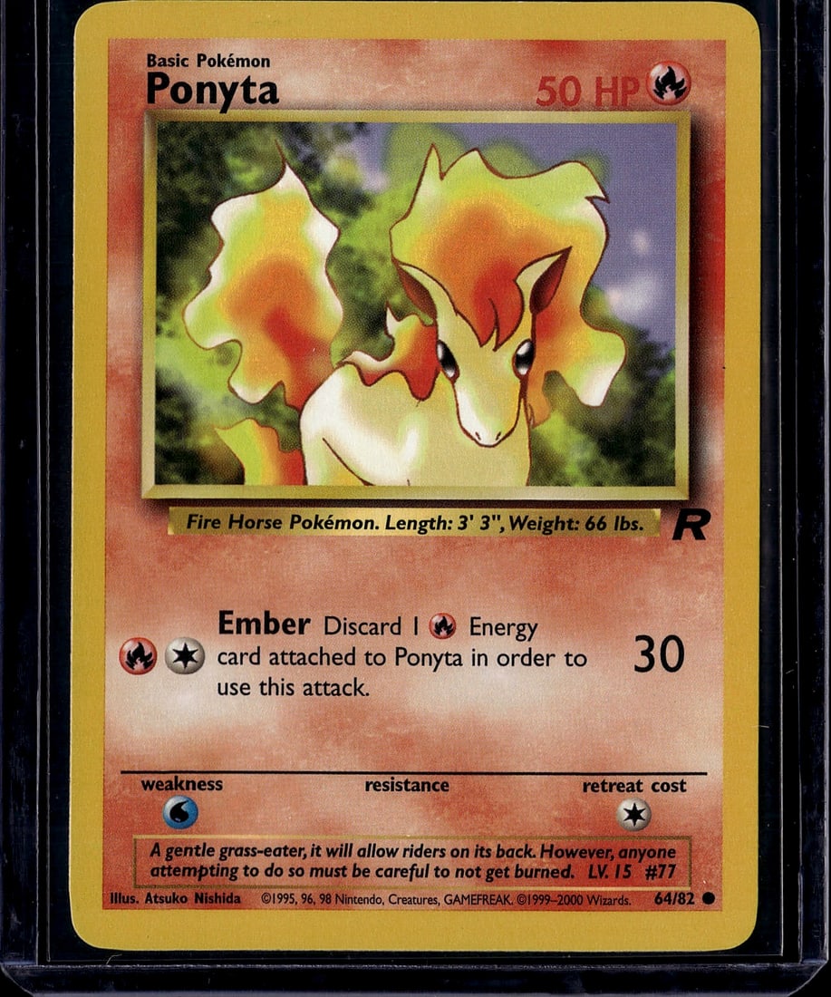 Ponyta Base Set 64/82 Vintage Pokemon Card 1999 F (1 of 1)