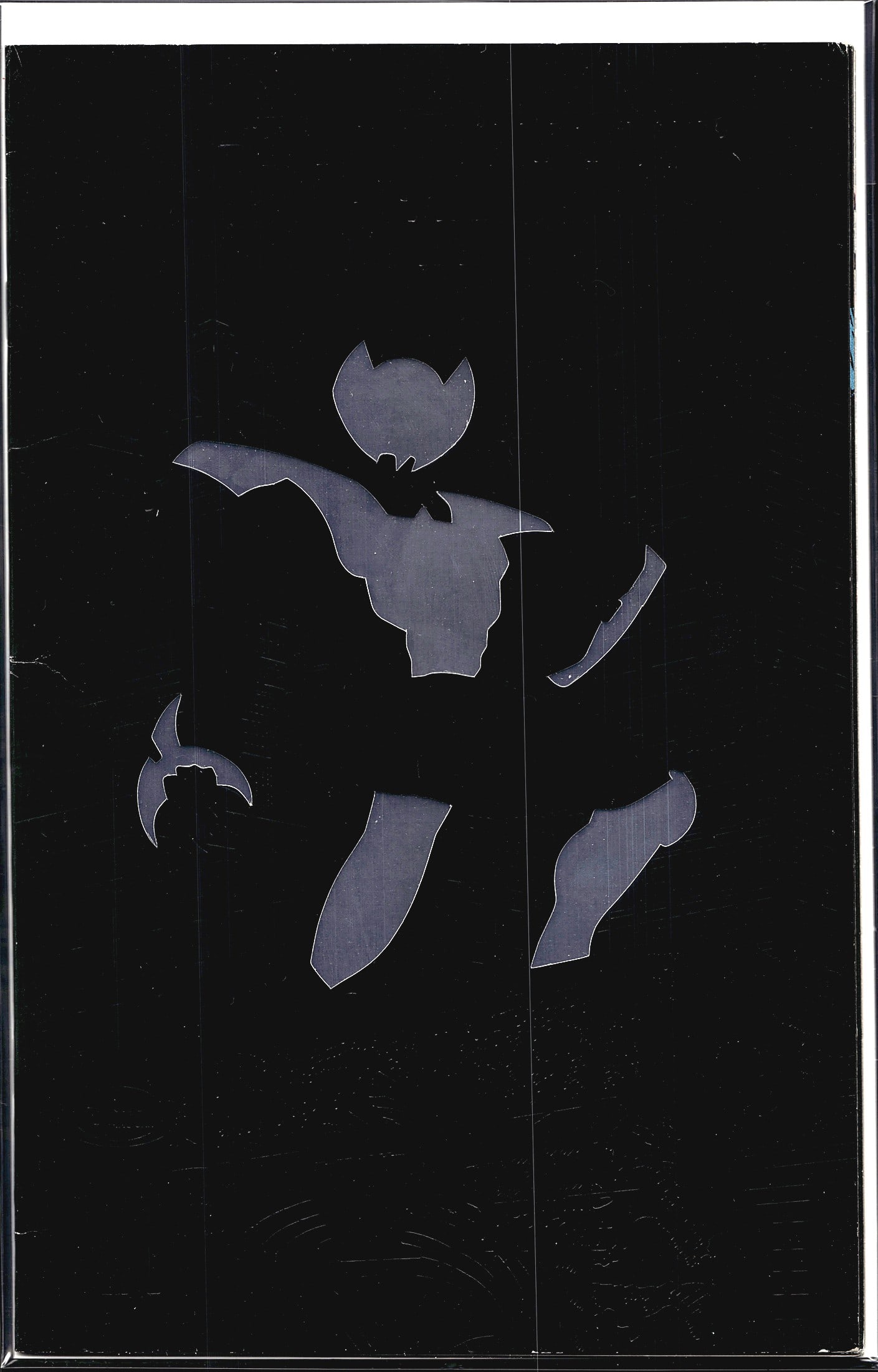 1993 Image Comics Shadowhawk II #1 Embossed Die-C: This listing features a raw DC Comics issue showcasing a striking all-black cover with a stylized Batman silhouette design. The cover art depicts Batman in a dynamic pose, rendered in a contrasting da