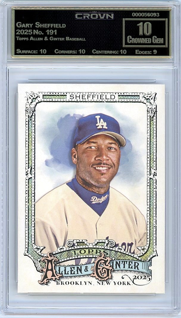 2025 Topps Allen & Ginter Gary Sheffield #191: This is a 2025 Topps Allen & Ginter Baseball card featuring Gary Sheffield, card number 191. Allen & Ginter is one of baseball's most collectible modern sets, known for its distinctive design and