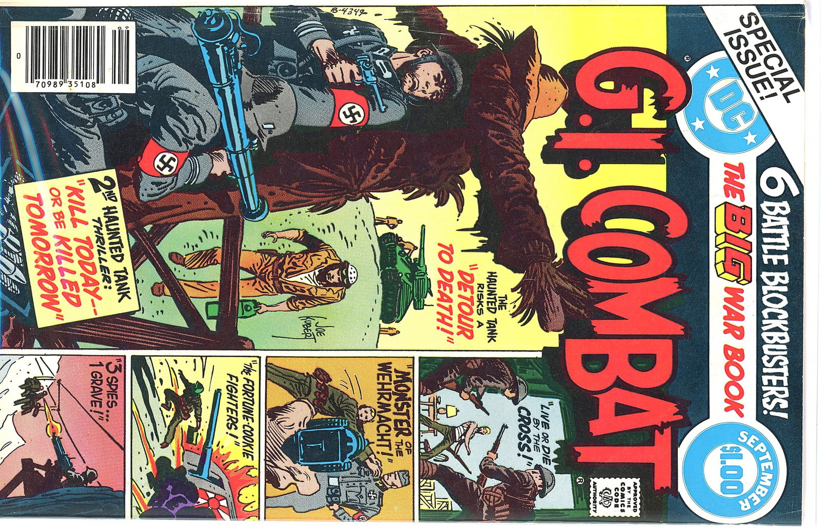 1980 DC G.I. Combat #22 DC Special Series Vol 4: This is a DC Comics special issue of G.I. Combat, subtitled 'The Big War Book' featuring 6 Battle Blockbusters. The cover prominently displays Nazi-armband-wearing soldiers in a WWII combat setting, w
