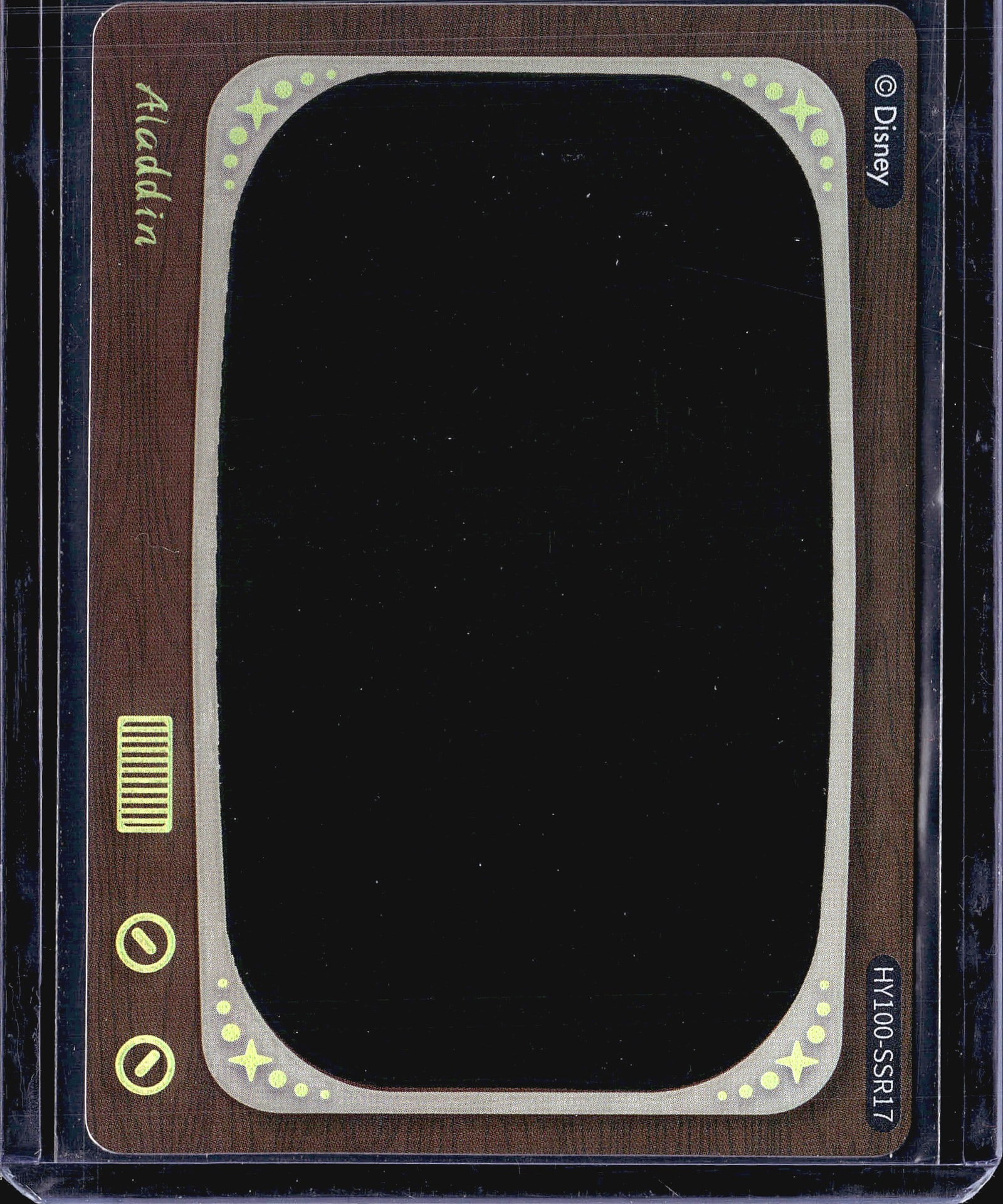 2023 Topps Disney 100 Iconic Moments IM-17: This is a Disney 100 Heat Activated Movie Scenes card from Card Fun, featuring Aladdin. The card number is HY100-SSR17, printed on the lower right of the card back. The card displays a