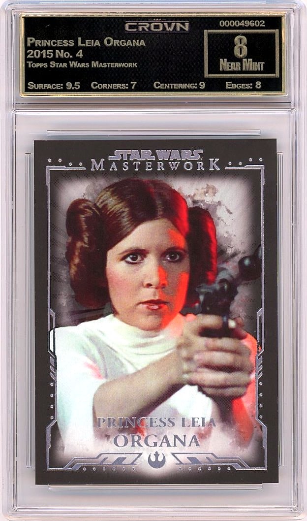 2015 Princess Leia Organa Topps Star Wars: Graded by Crown Grading. Grade: 8.00. Near Mint